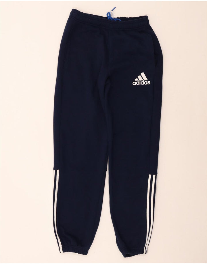 Adidas Mens Tracksuit Trousers Joggers Small Navy Blue Cotton