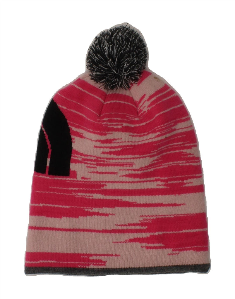 THE NORTH FACE Girls Graphic Bobble Hat One Size Pink Tie Dye Acrylic Vintage The North Face and Second-Hand The North Face from Messina Hembry 