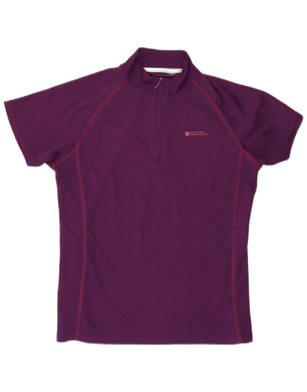 Mountain Warehouse Womens Zip Neck T-Shirt Top UK 18 XL Burgundy Polyester