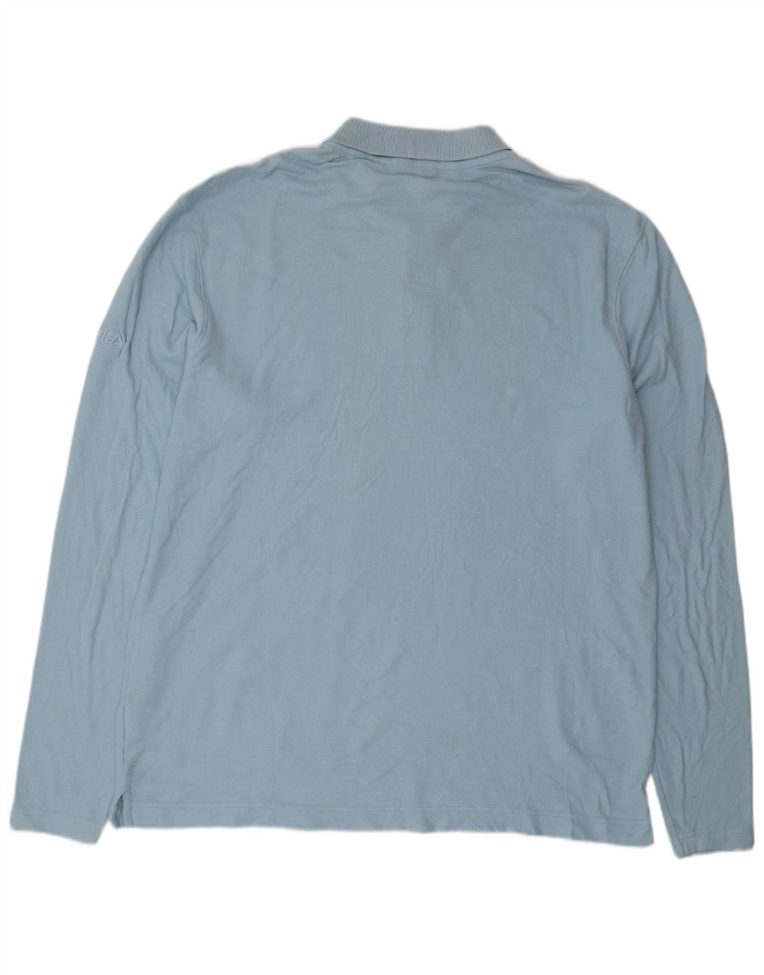 FILA Mens Long Sleeve Polo Shirt XL Blue Cotton