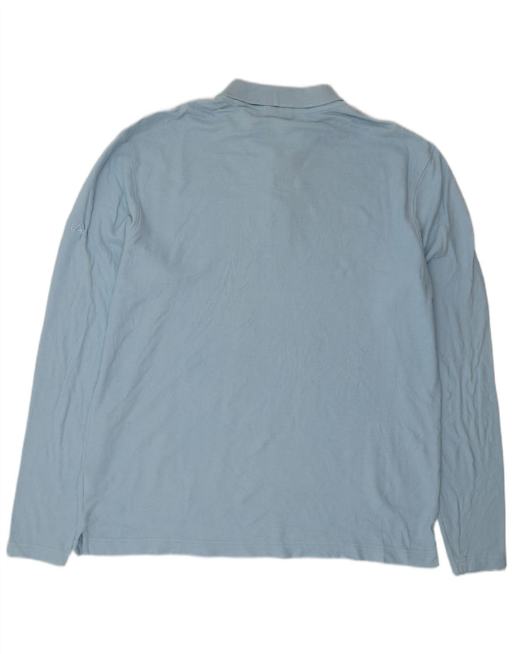 FILA Mens Long Sleeve Polo Shirt XL Blue Cotton