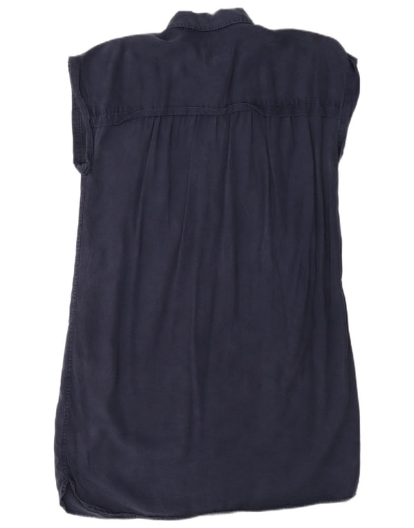 Fat Face Womens Oversized Shirt Dress UK 10 Small Navy Blue Lyocell