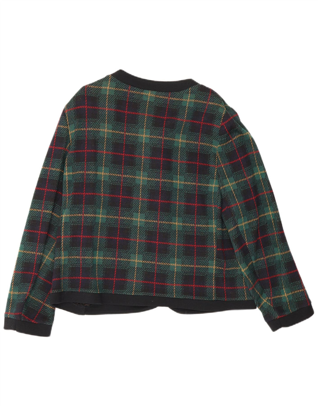 Les Lunis Womens 5 Button Blazer Jacket UK 14 Medium Green Check Wool