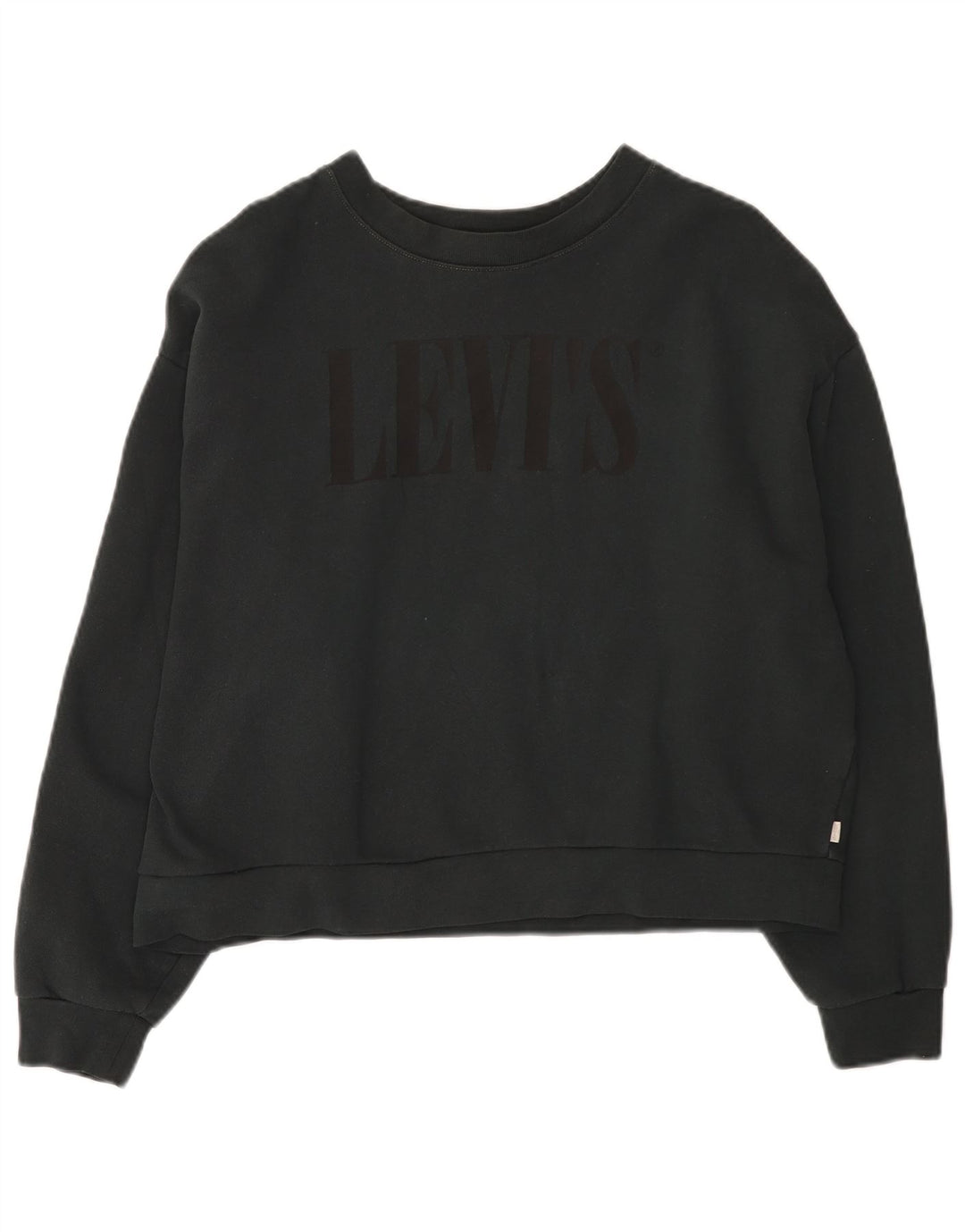 Levi's Womens Oversized Crop Sweatshirt Jumper UK 14 Medium Navy Blue