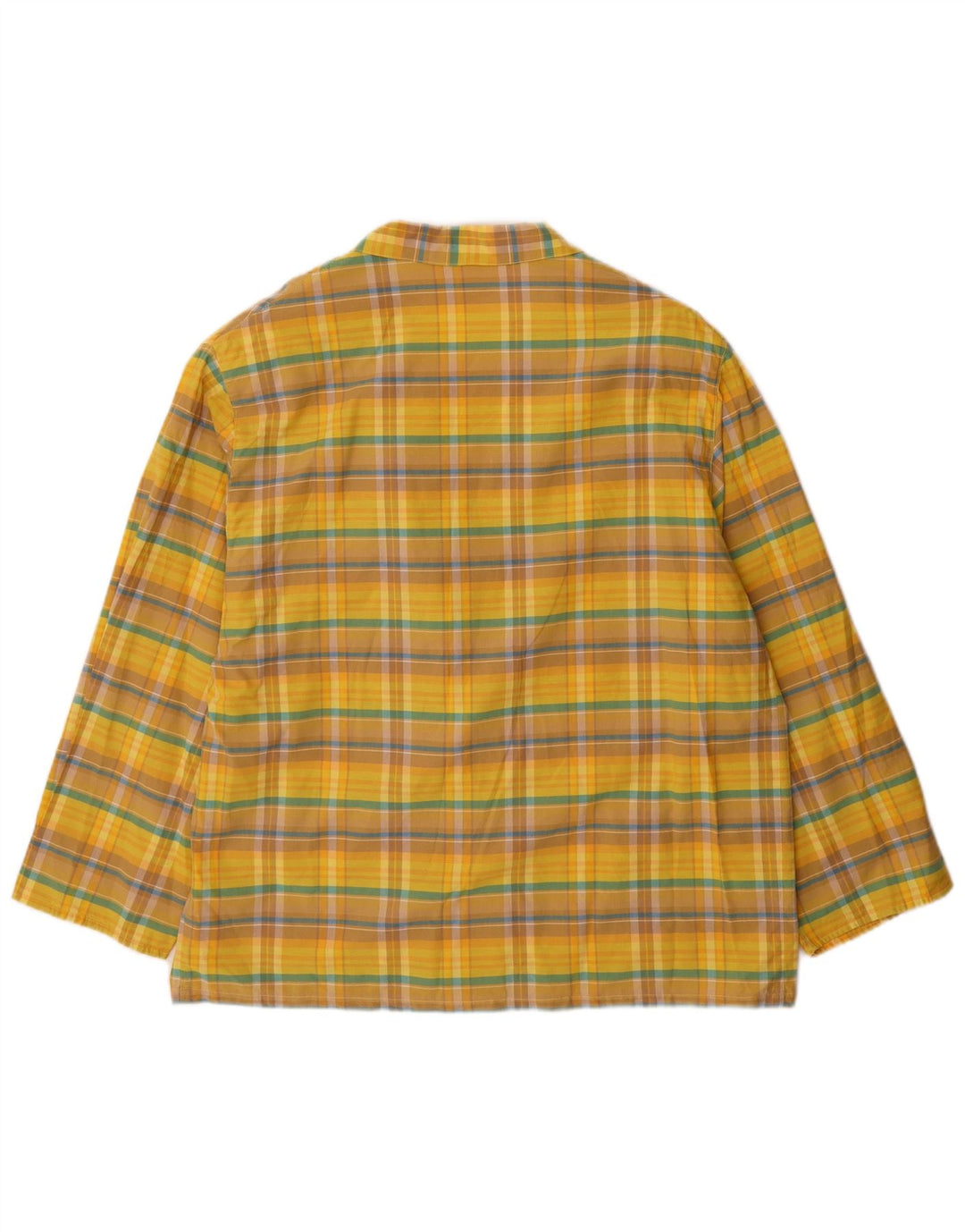 Vintage Womens 2 Button Oversized Blazer Jacket UK 14 Medium Yellow Check
