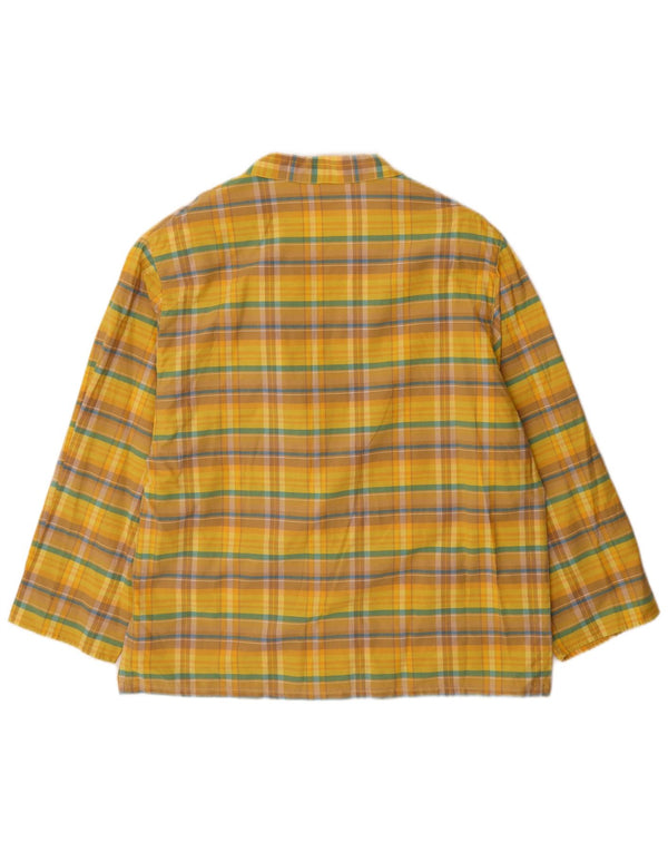 Vintage Womens 2 Button Oversized Blazer Jacket UK 14 Medium Yellow Check