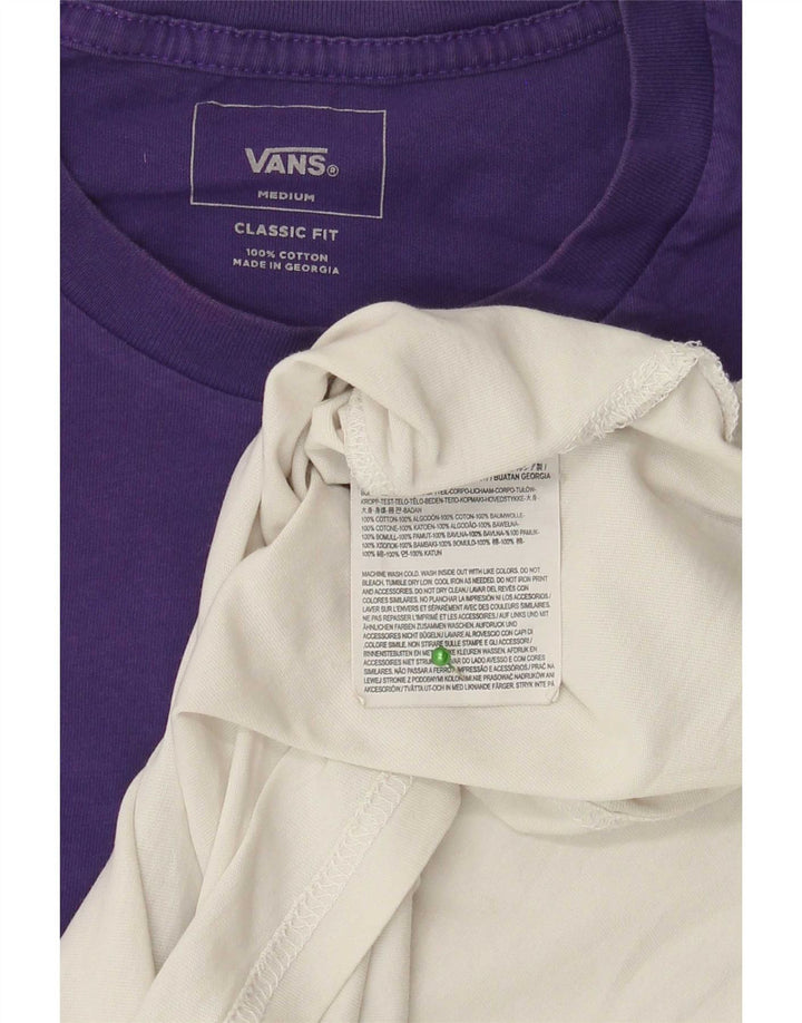 Vans Mens Classic Fit T-Shirt Top Medium White Colourblock Cotton