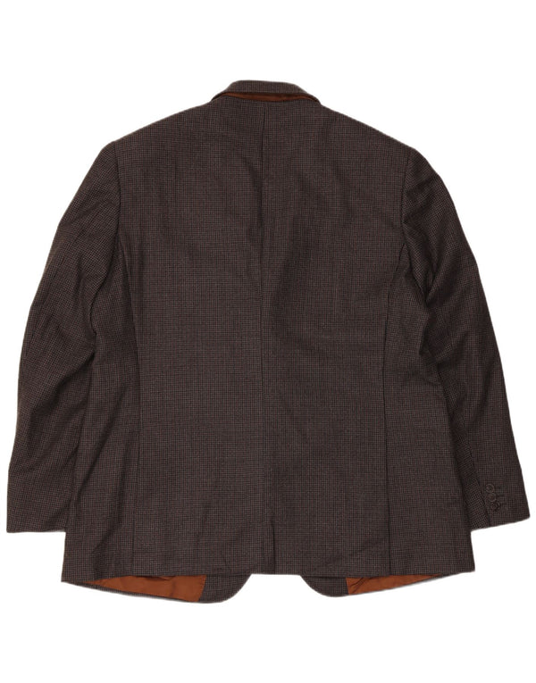 Marks & Spencer Mens Tailored Fit Blazer Jacket UK 46 3XL Grey Houndstooth