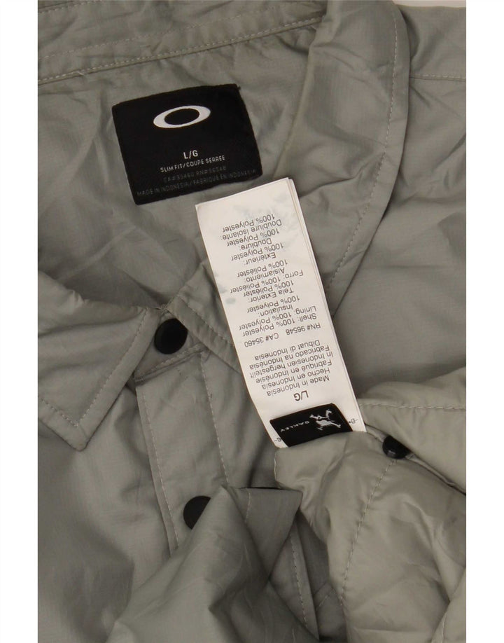Oakley Mens Slim Fit Bomber Jacket UK 40 Large Grey Polyester