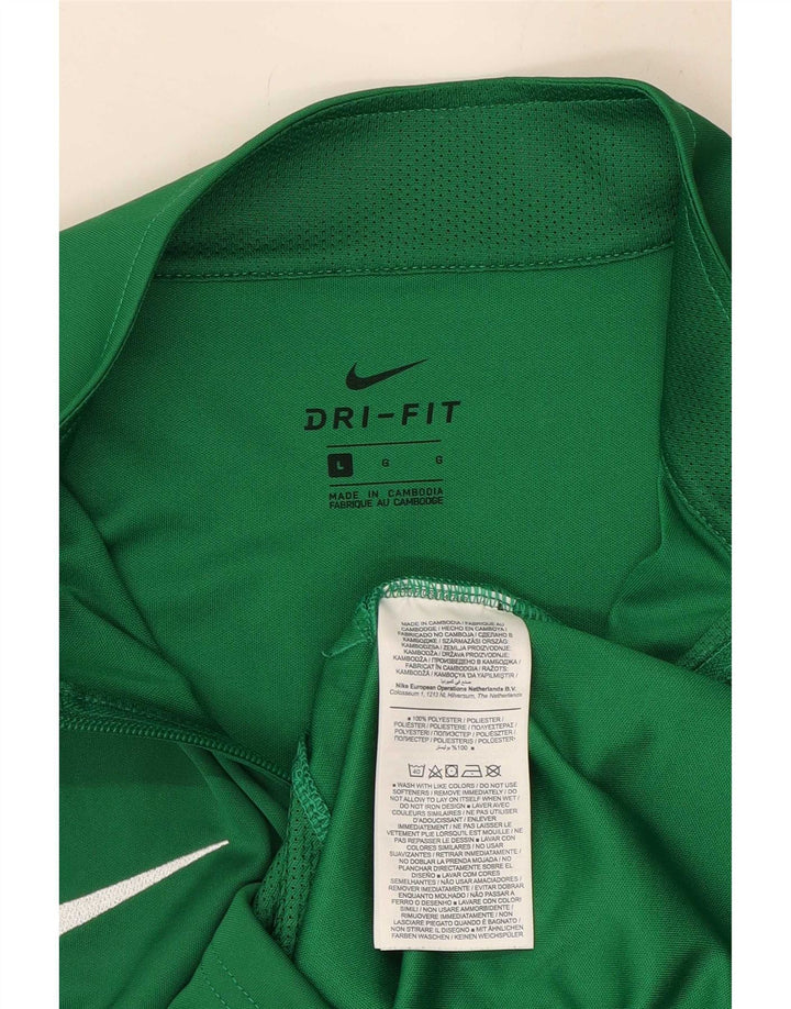 Nike Mens Dri Fit Graphic Tracksuit Top Jacket Large Green Polyester
