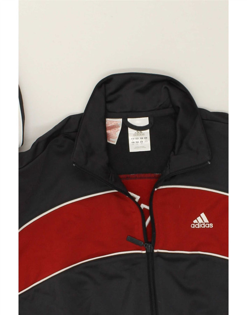 ADIDAS Boys Graphic Tracksuit Top Jacket 13-14 Years Black Colourblock Vintage Adidas and Second-Hand Adidas from Messina Hembry 