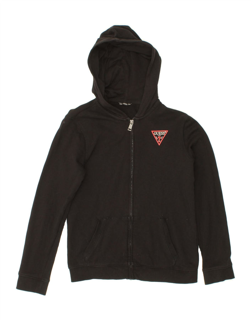 GUESS Girls Zip Hoodie Sweater 11-12 Years Black Cotton Vintage Guess and Second-Hand Guess from Messina Hembry 