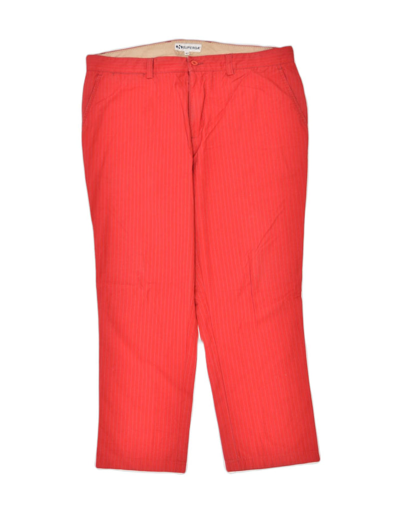 SUPERGA Mens Slim Chino Trousers IT 52 XL W36 L30 Red Striped Cotton | Vintage | Thrift | Second-Hand | Used Clothing | Messina Hembry 