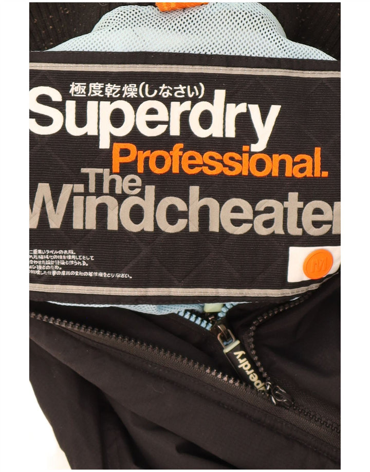 Superdry Mens The Windcheater Graphic Windbreaker Jacket UK 38 Medium Black