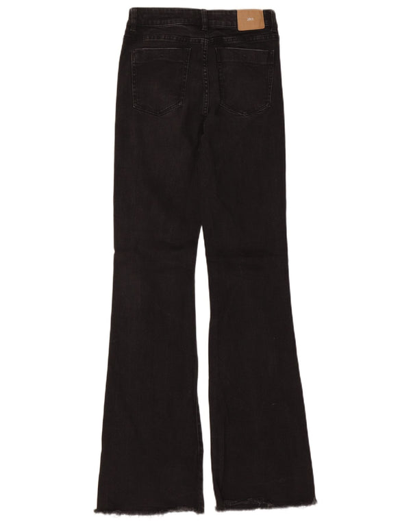 Zara Womens High Rise Flared Jeans EU 36 XS W26 L33 Black Cotton
