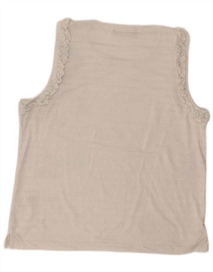 TOMMY HILFIGER Womens Sleeveless Blouse Top UK 18 XL White Polyester