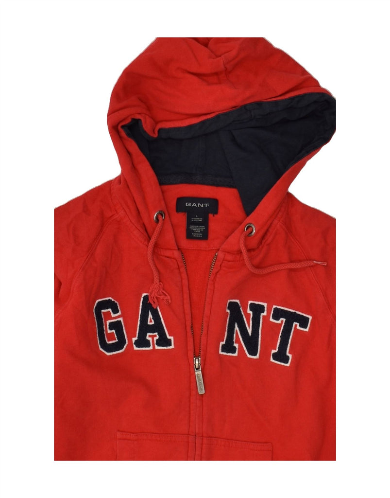 GANT Boys Graphic Zip Hoodie Sweater 9-10 Years Large Red Cotton | Vintage Gant | Thrift | Second-Hand Gant | Used Clothing | Messina Hembry 