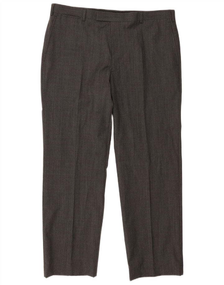 Marks & Spencer Mens Autograph Straight Suit Trousers W38 L31 Grey Wool