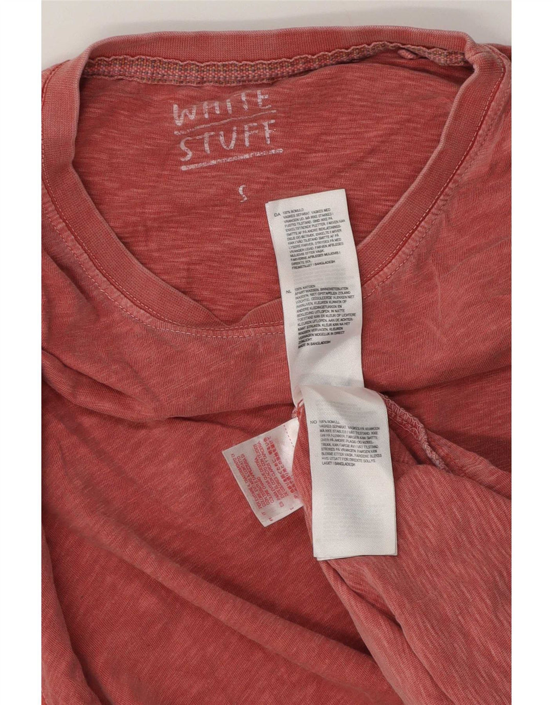 White Stuff Mens T-Shirt Top Small Pink Flecked Cotton