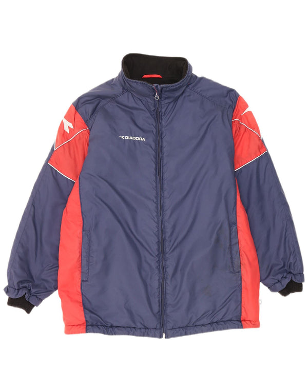 Diadora Boys Tracksuit Top Jacket 11-12 Years XL Navy Blue Colourblock