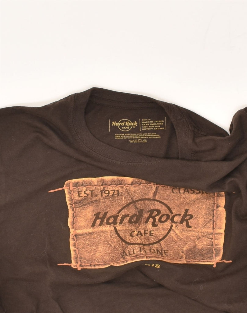 HARD ROCK CAFE Mens Paris Graphic T-Shirt Top Small Brown Cotton | Vintage Hard Rock Cafe | Thrift | Second-Hand Hard Rock Cafe | Used Clothing | Messina Hembry 