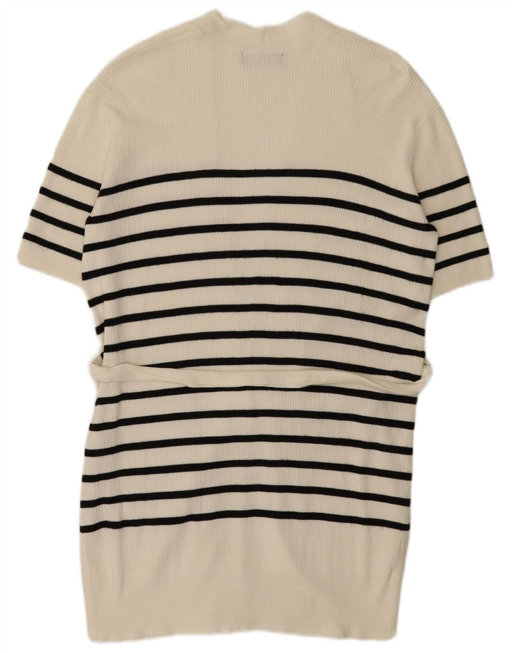 Marks & Spencer Womens Longline Cardigan Sweater UK 14 Medium Off White