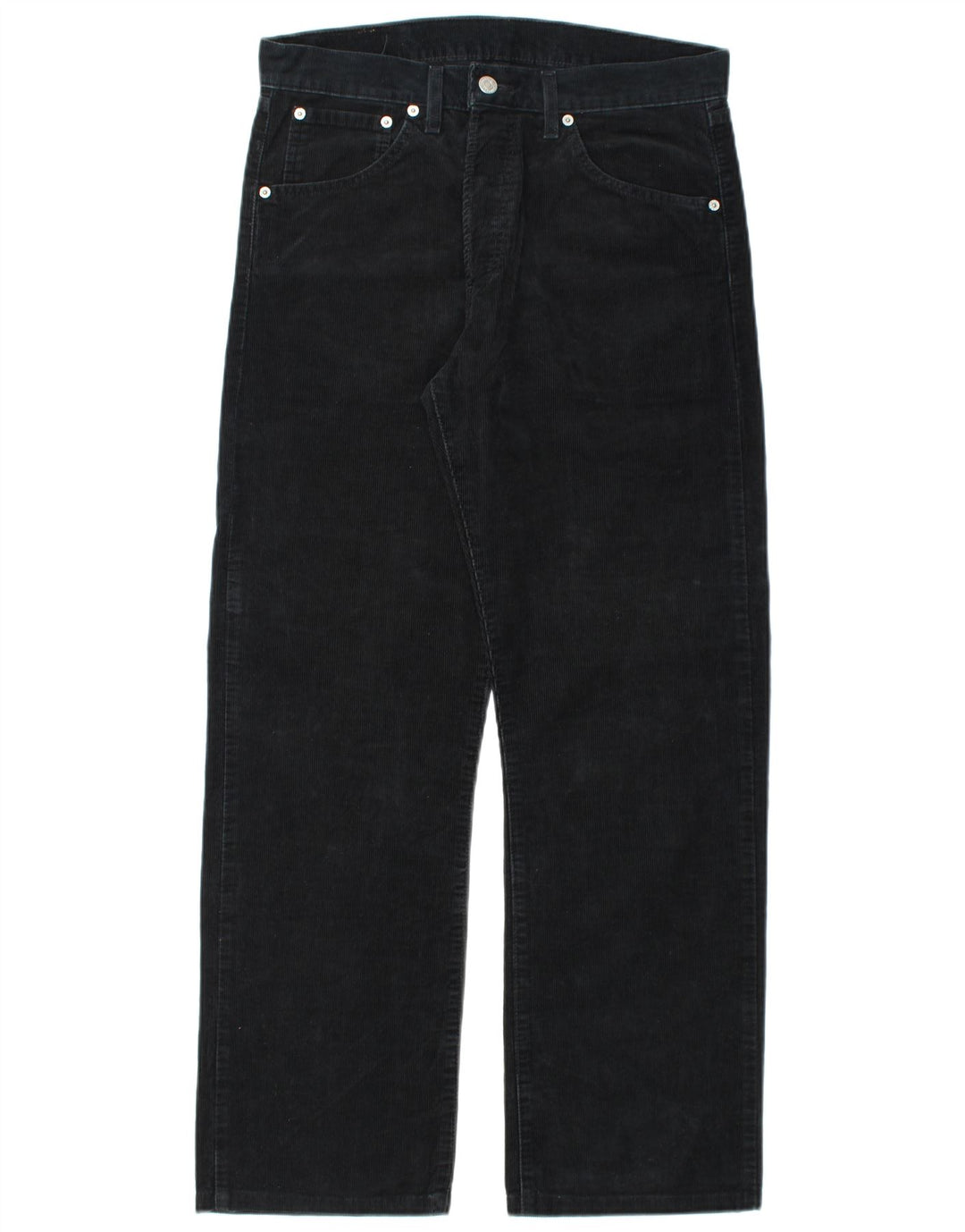 LEVI'S Mens 551 Straight Corduroy Trousers W33 L30  Black Cotton