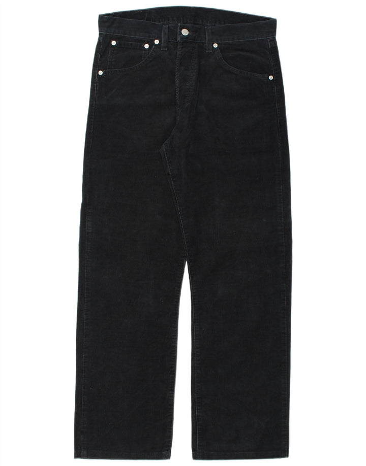 LEVI'S Mens 551 Straight Corduroy Trousers W33 L30  Black Cotton
