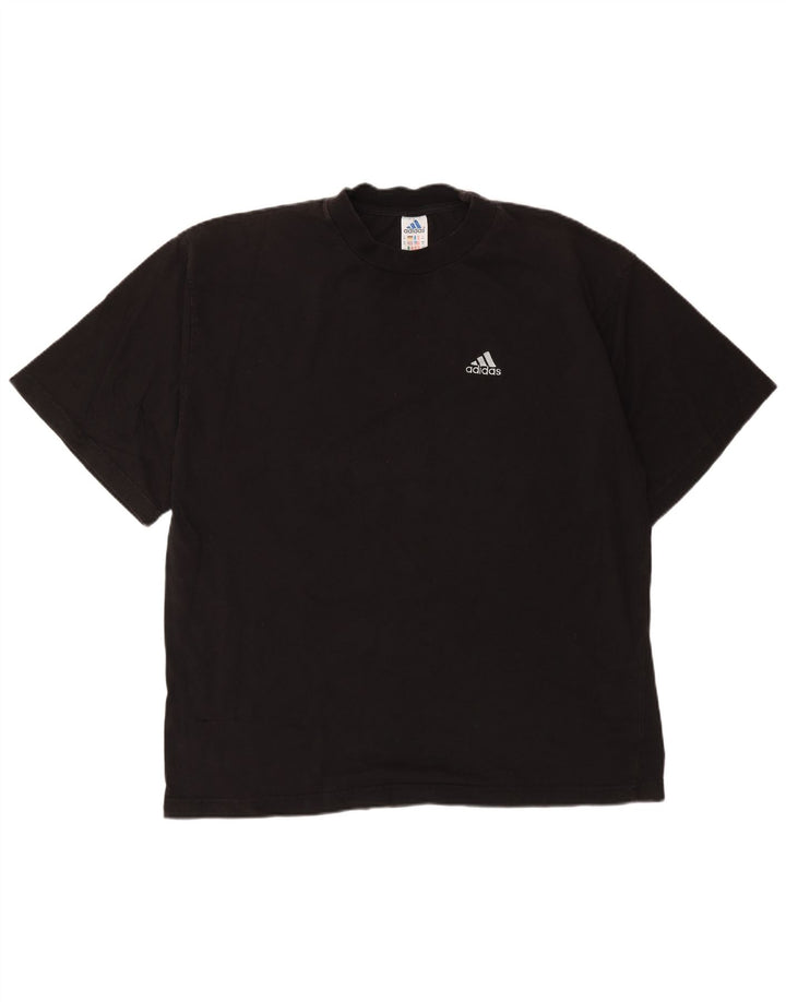 Adidas Mens T-Shirt Top XL Black Cotton