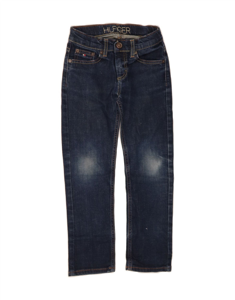 TOMMY HILFIGER Boys Straight Jeans 5-6 Years W20 L20 Navy Blue Vintage Tommy Hilfiger and Second-Hand Tommy Hilfiger from Messina Hembry 