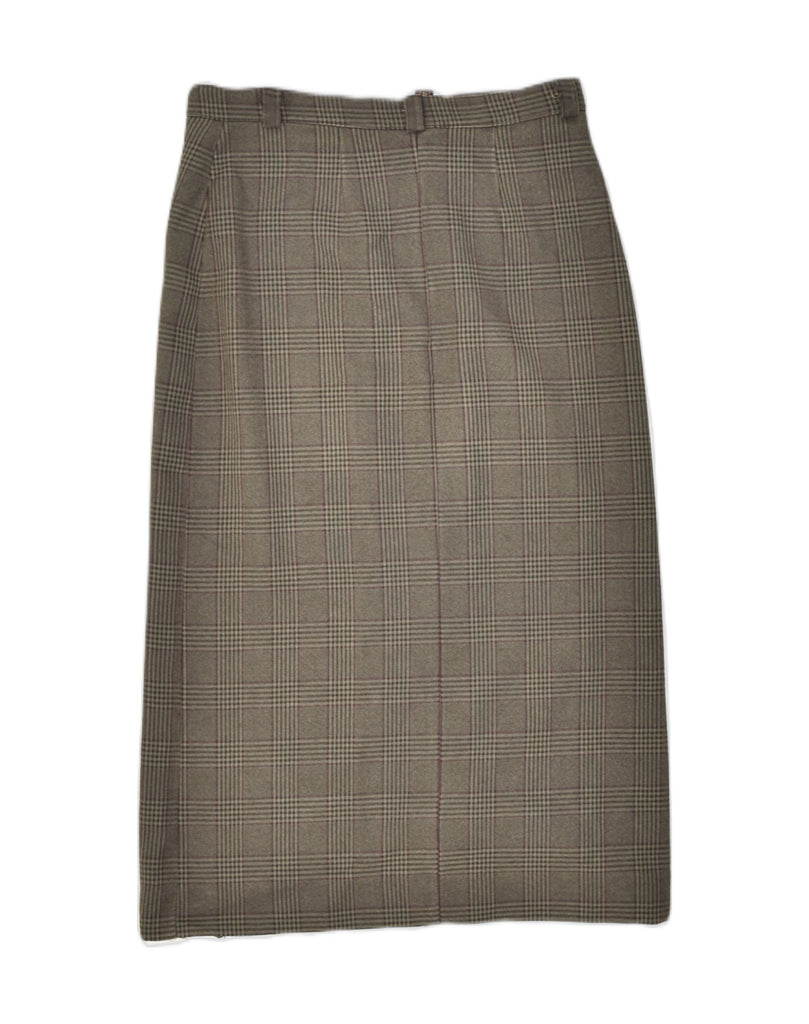 VINTAGE Womens Maxi Straight Skirt IT 40 Small W28 Brown Check Polyester | Vintage | Thrift | Second-Hand | Used Clothing | Messina Hembry 