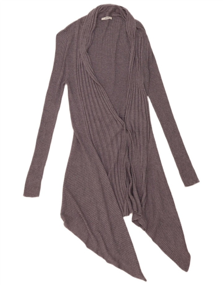 Marks & Spencer Womens Asymmetric Cardigan Sweater UK 10 Small Purple