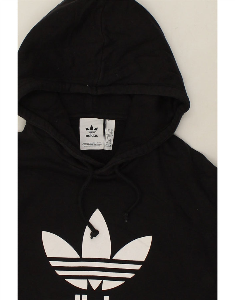 ADIDAS Mens Graphic Hoodie Jumper XL Black Cotton | Vintage Adidas | Thrift | Second-Hand Adidas | Used Clothing | Messina Hembry 