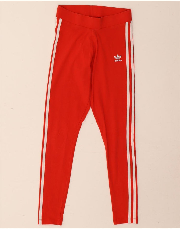 Adidas Womens Leggings UK 4 XS  Red Cotton