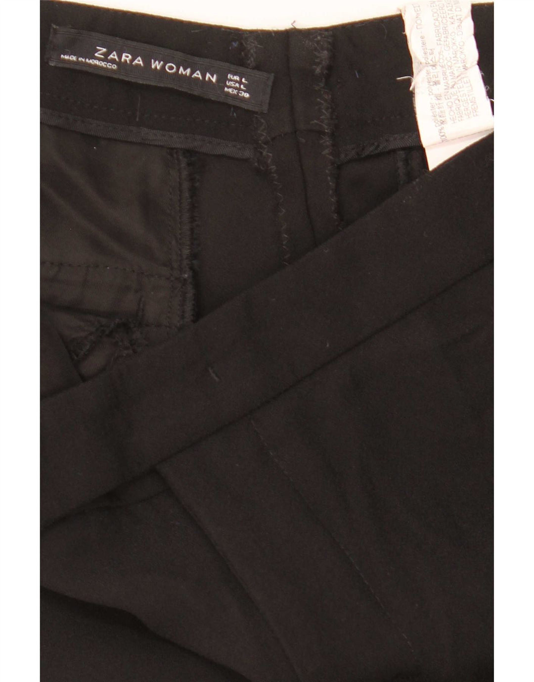 Zara Womens Flare Casual Trousers Large W32 L32 Black Polyester
