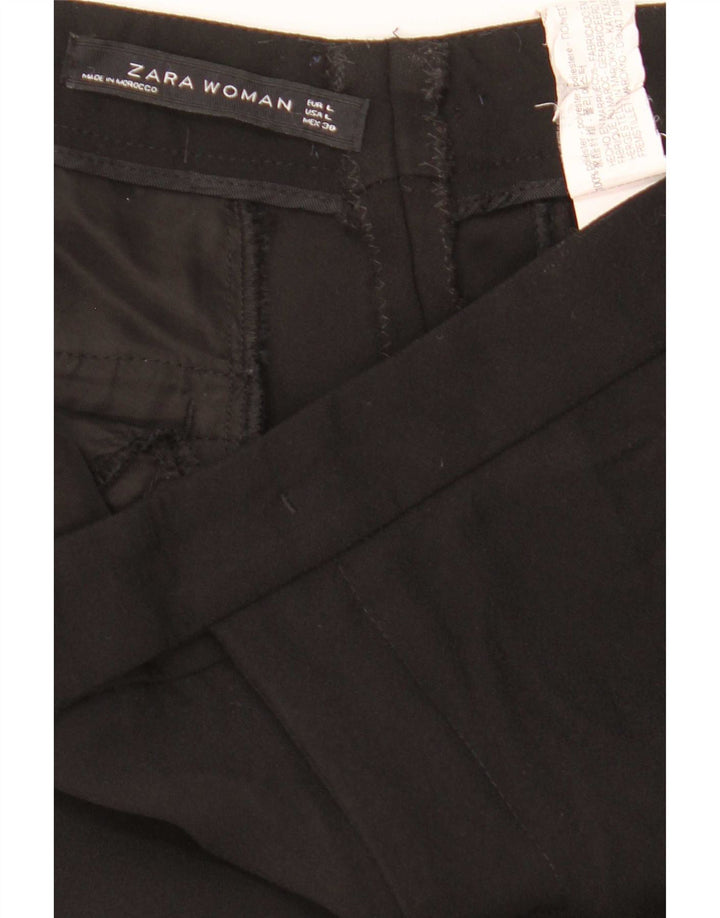 Zara Womens Flare Casual Trousers Large W32 L32 Black Polyester