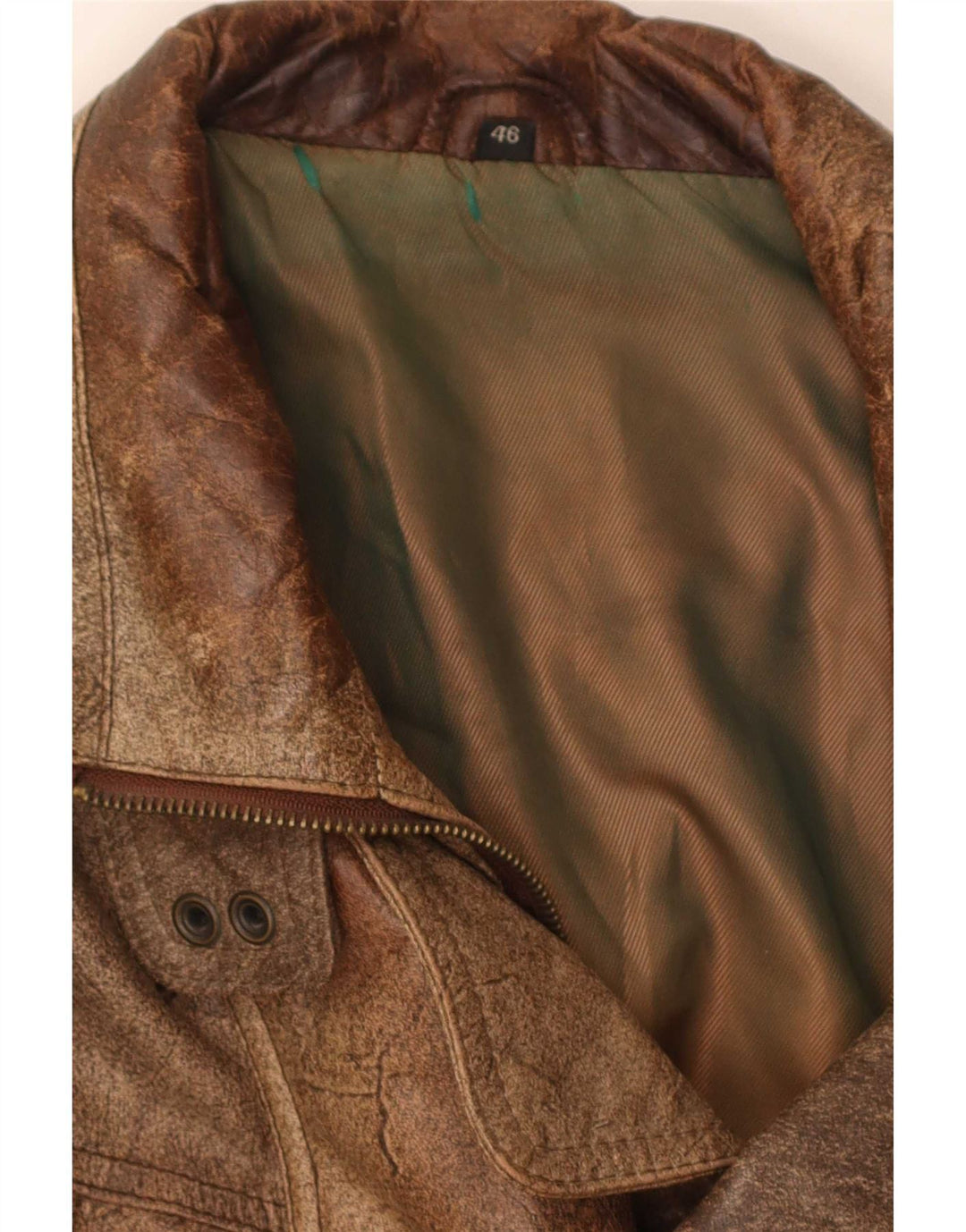 Trapper Mens Leather Jacket IT 46 Small Brown