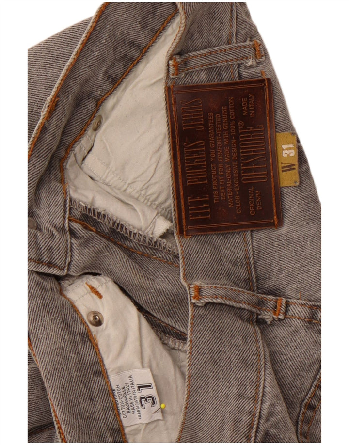 OFFSHORE Womens Crop High Waist Jeans W31 L26 Grey Cotton