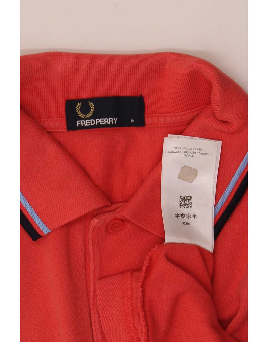 Fred Perry Mens Polo Shirt Medium Red Striped Cotton