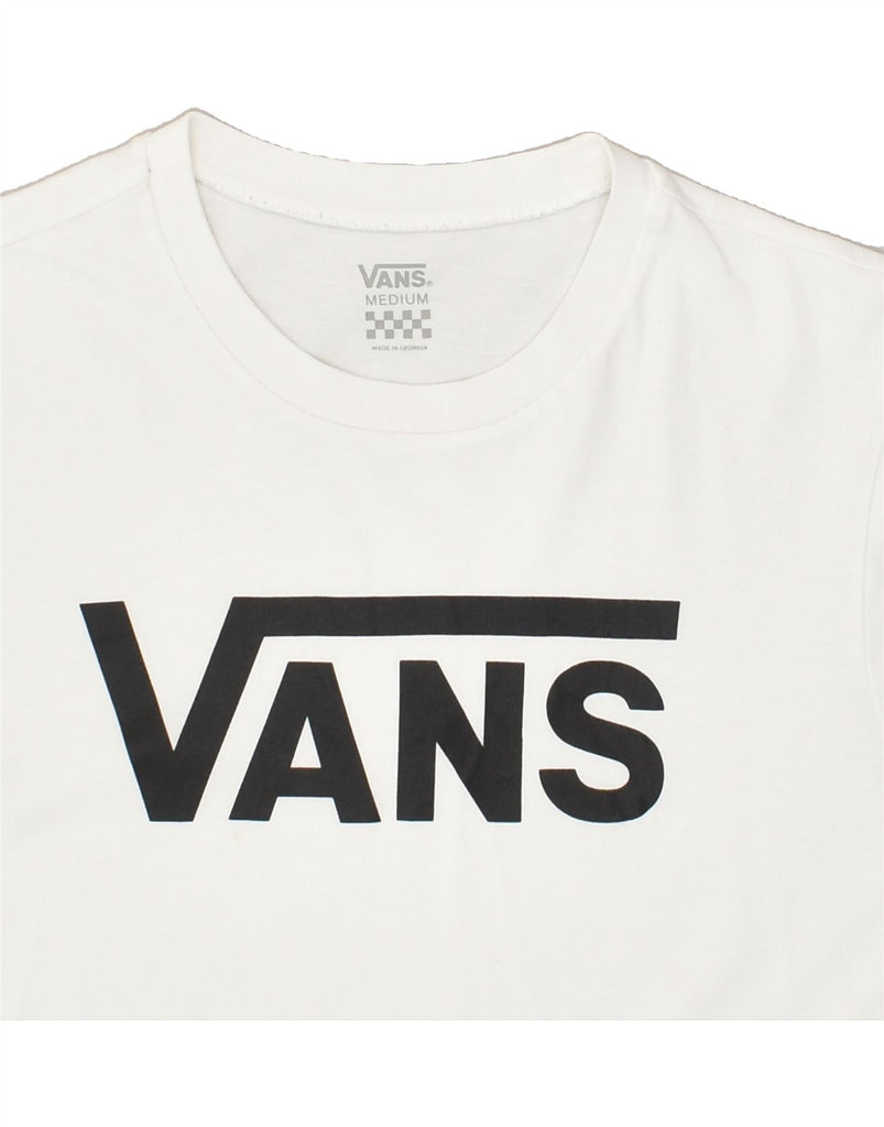 VANS Womens Graphic T-Shirt Top UK 14 Medium White Cotton | Vintage Vans | Thrift | Second-Hand Vans | Used Clothing | Messina Hembry 