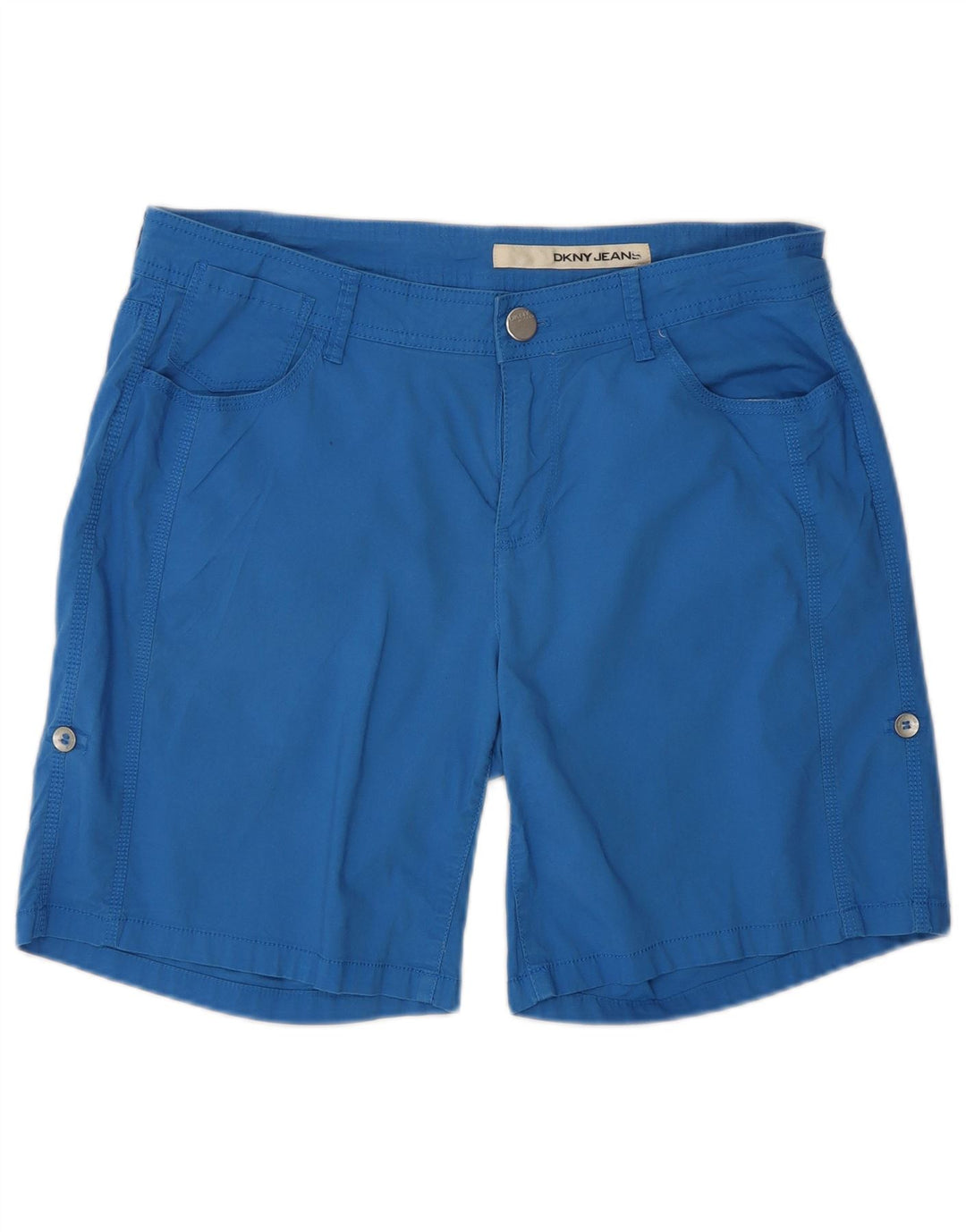 Dkny Womens Casual Shorts US 10 Large W34 Blue Cotton