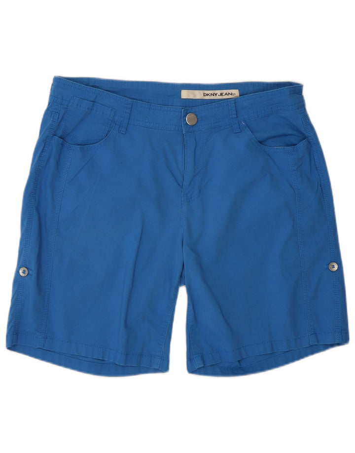 Dkny Womens Casual Shorts US 10 Large W34 Blue Cotton