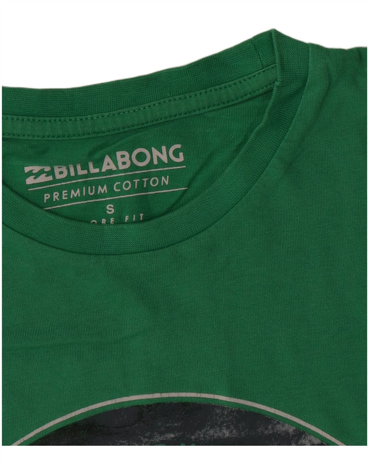 Billabong Mens Graphic T-Shirt Top Small Green Cotton