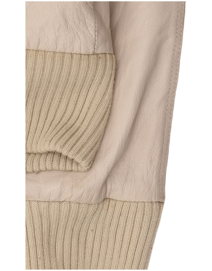 Conbipel Womens Leather Jacket IT 48 XL White Leather