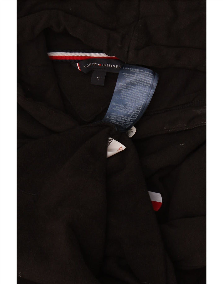 Tommy Hilfiger Mens Graphic Hoodie Jumper Medium Black Cotton