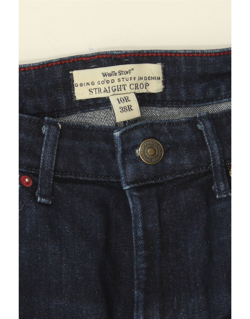 WHITE STUFF Womens Straight Cropped Jeans UK 10 Small W28 L24 Navy Blue Vintage White Stuff and Second-Hand White Stuff from Messina Hembry 