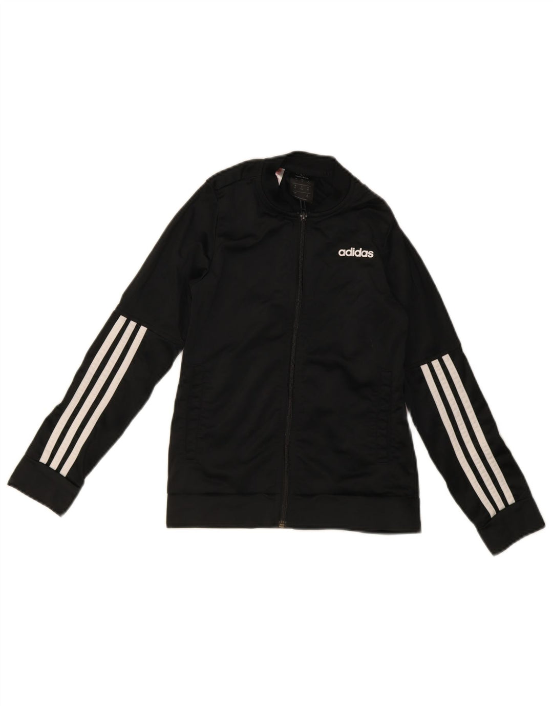 Adidas Boys Tracksuit Top Jacket 9-10 Years Black Polyester Sports