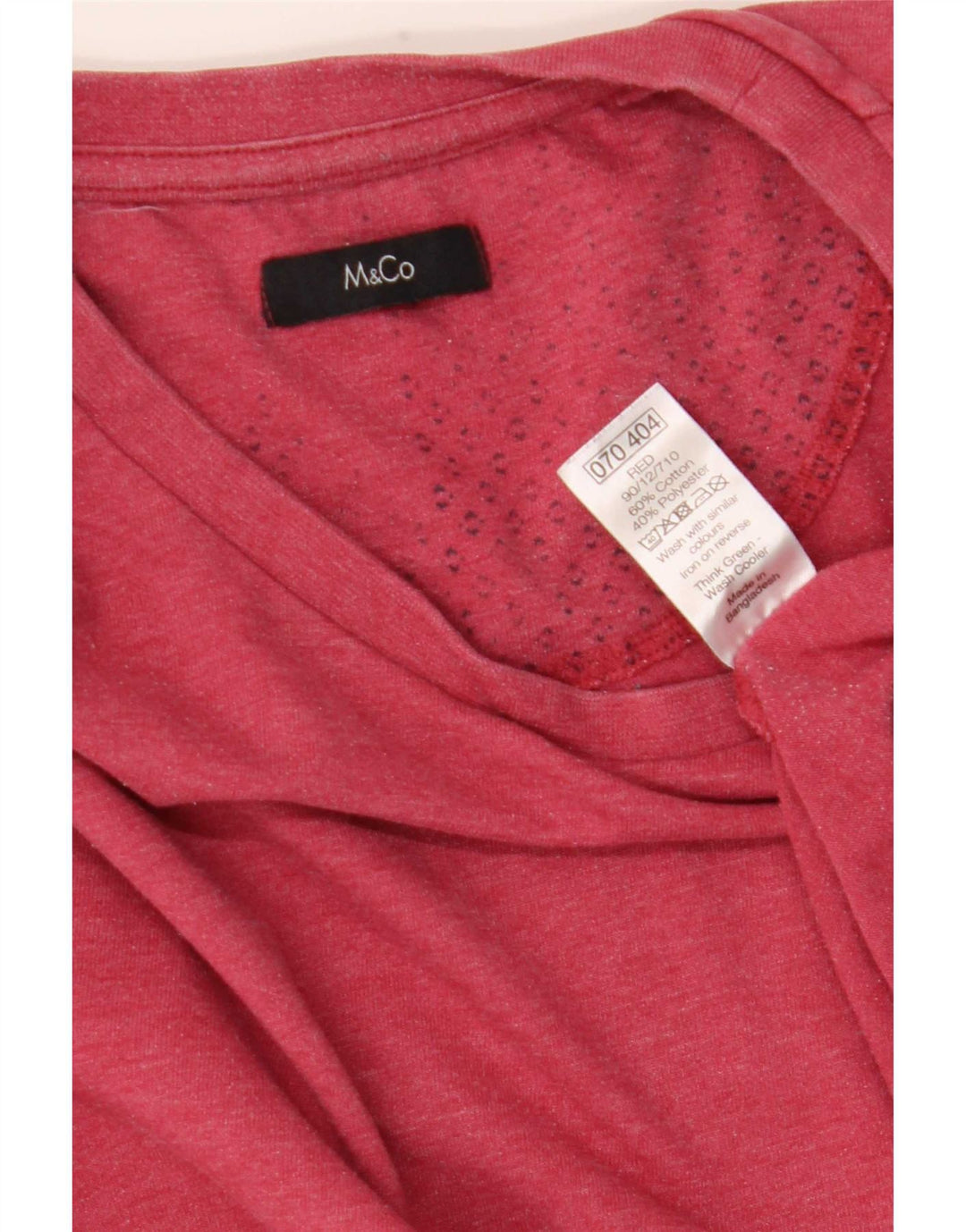 M&Co Mens T-Shirt Top XL Red Cotton