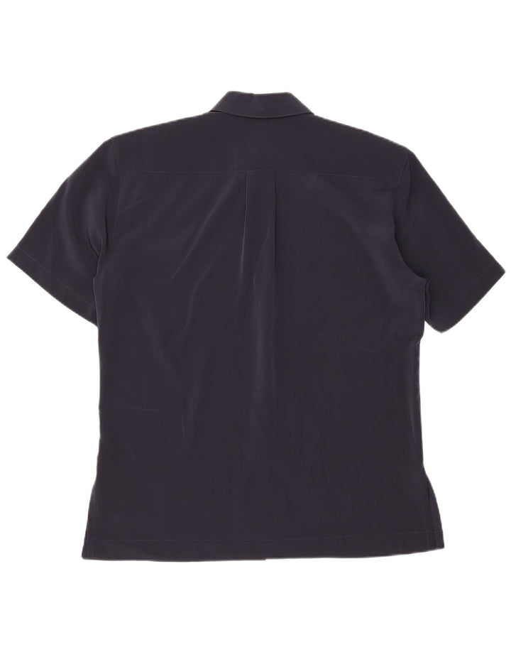 RENATO BALESTRA Womens Short Sleeve Shirt Blouse IT 44 Medium Navy Blue
