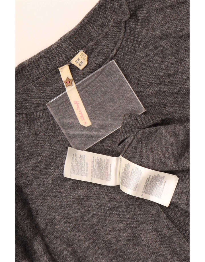 White Stuff Womens Crew Neck Jumper Sweater UK 12 Medium Grey Polka Dot